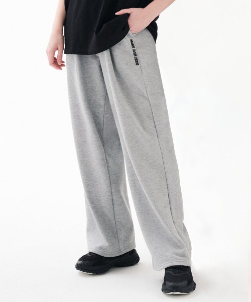 One tuck sweat wide training pants grey