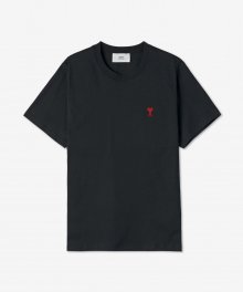 남성 스몰 하트 로고 반소매 티셔츠 - 블랙 / BFUTS001724001