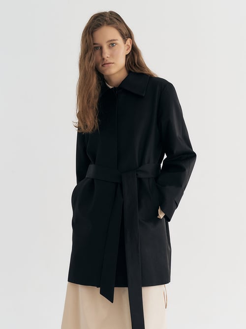 Classic half trench coat (black)