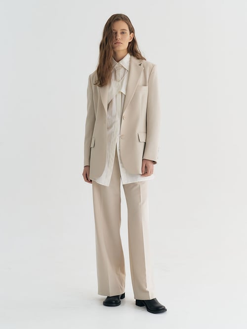Wide leg loose pants (ivory)