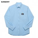 버버리(BURBERRY) 80218461 스트레치 포플린 남성 코튼 셔츠 블루