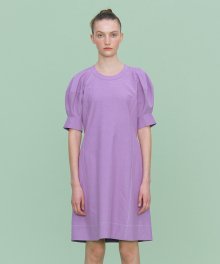 Volume Short Sleeved Mini Dress_PURPLE