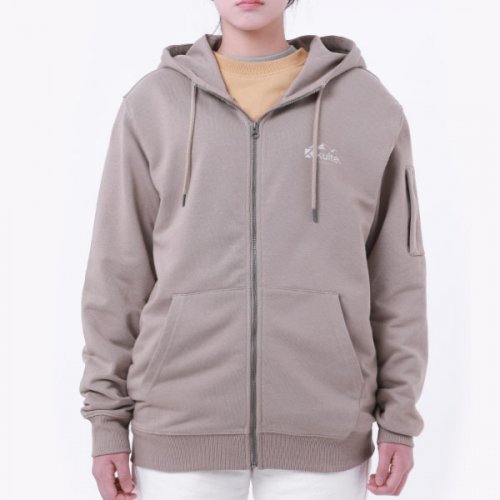061 mountain pocket hood zip-up beige