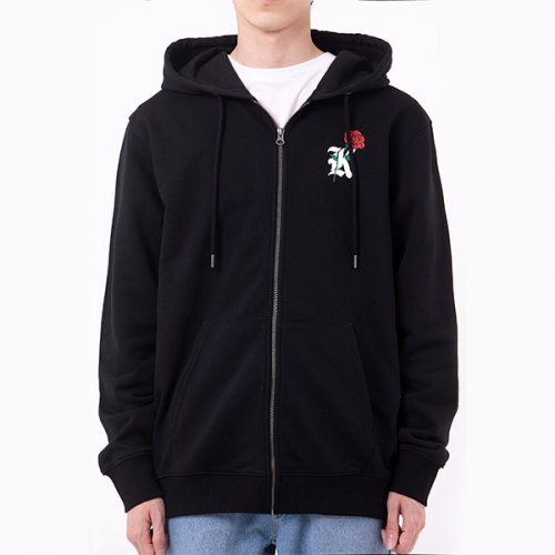 062 lone wolf hood zip-up black