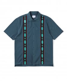 Button Up S/S Polo Dark Teal