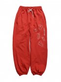 피스메이커(PIECE MAKER) TEETH SWEAT PANTS (RED)