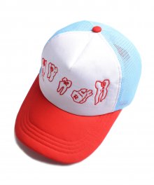 TEETH MESH CAP (RED)