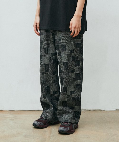 超歓迎お得購入 [NASTYKICK] Jacquard Pattern Pants (Black) -  メンズファッション>パンツ・ボトムス>チノパンツ