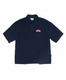 FRENCH TERRY POLO SHIRT NAVY