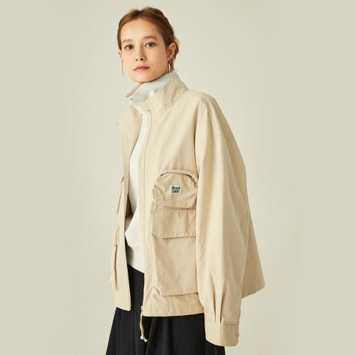 Utility high neck jumper_el beige