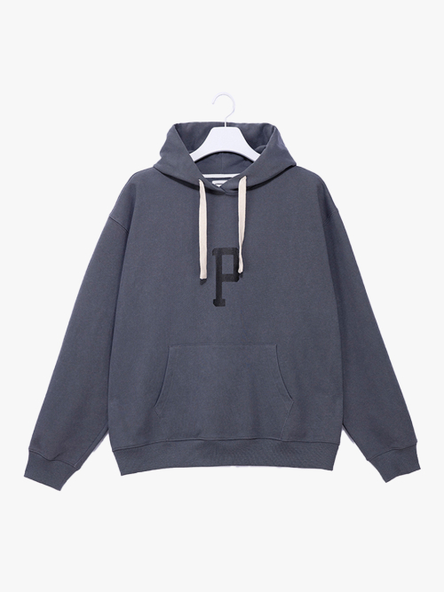 Lettering hood sweatshirt_khaki