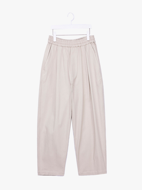 One tuck wide cotton pants_el beige