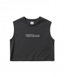 AUTHENTIC SLEEVELESS CROP TOP [CHARCOAL]