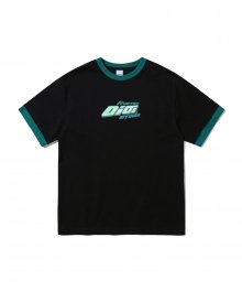 ITALIC OIOI RAW EDGE T-SHIRT [BLACK]