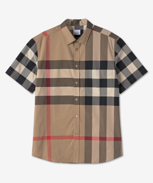 Short sleeve burberry button on sale up