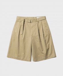 BELTED WIDE SHORTS (BEIGE)