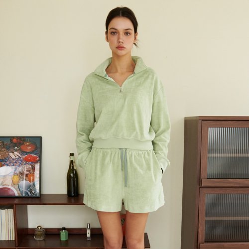 TERRY HALF JIP-UP TOP GR