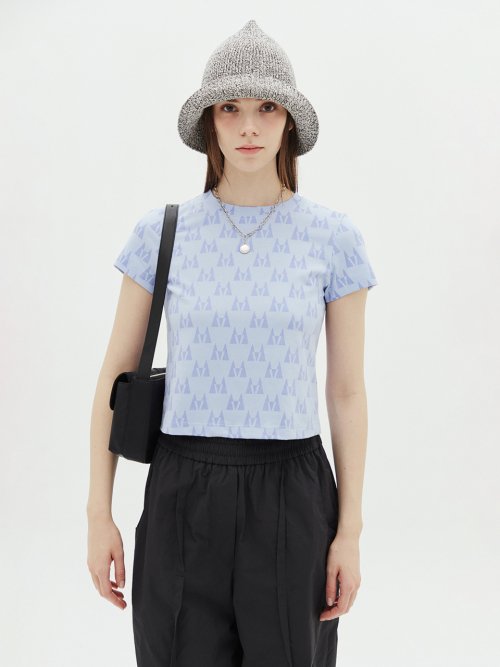 MATIN LOGO CROP TOP IN SMOKE BLUE