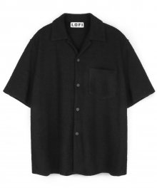 테일 하프 슬리브 셔츠 (블랙)