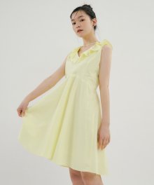 RCP FRILL V-NECK SLEEVELESS OPS LEMON YELLOW