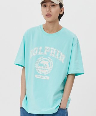 돌핀웨이브어패럴(DOLPHIN WAVE APPAREL) 돌핀 월계수 그래픽 티셔츠