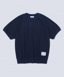 RIB HALF SWEATSHIRTS NAVY