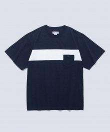 SMILE BUTTON POCKET T NAVY