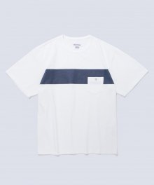 SMILE BUTTON POCKET T WHITE