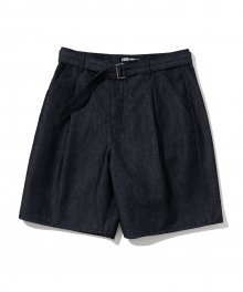 fair belted denim shorts indigo