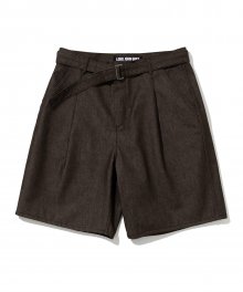 fair belted denim shorts brown