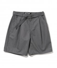 fair belted denim shorts grey