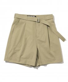belted cotton shorts sand