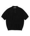 short sleeve polo knit black