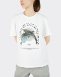 에이오엑스(AOX) Glowing Birphin Short Sleeve T-shirts (White)