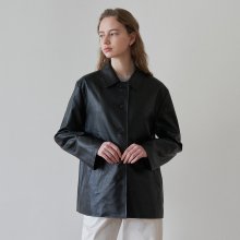 Eco leather button jacket