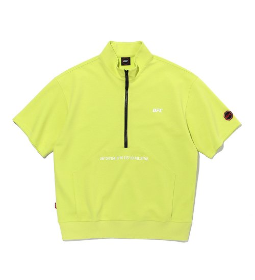 UFC las vegas half-zip short sleeve sweatshirt lime U2SWT1317LM