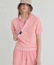 [22SS clove] Terry Open Collar T-Shirt (Pink)