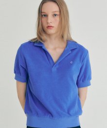 [22SS clove] Terry Open Collar T-Shirt (Blue)
