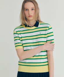 [22SS clove] Boucle Striped Knit (Green)