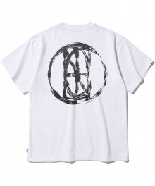 Brush Circle Logo T-Shirts - White
