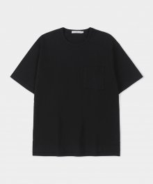 USA 코튼 오버핏 포켓 티셔츠 OVER BLACK