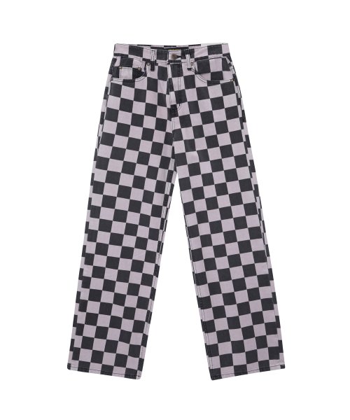 Queen chess pigment wide pants(Purple)