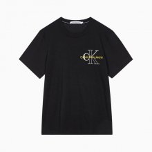 남 블랙 릴렉스핏 투톤 모노그램 백 로고 반팔 티셔츠 J320181 BEH