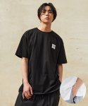 왕관(WANGGWAN) 로고 베이직 오버핏 반팔 티셔츠 검정 (Black)
