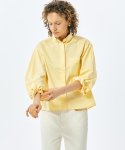 이지오 우먼(EZIO WOMEN) 버튼다운 크롭 오버 셔츠 옐로우
