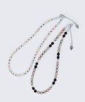 봉보(BONBEAU) Swarovski pearl clear & onyx ball Necklace 스와로브스키 진주 비즈 클리어 앤 오닉스 볼 목걸이