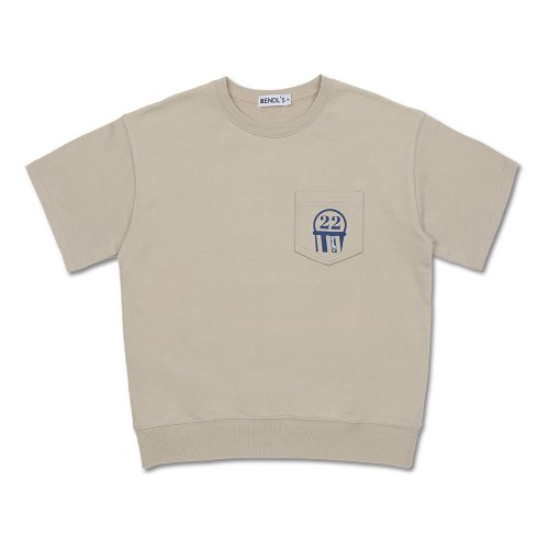Свитшот с коротким рукавом и карманом - Beige