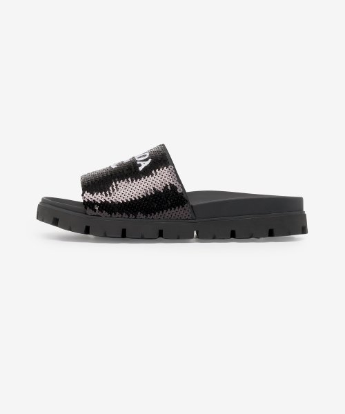 Black sequin online slides