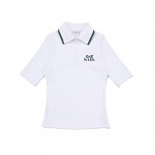Golf is Life 하프 집업 폴로 티셔츠 OFF WHITE (WOMAN)