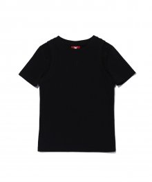 Mesh slit T-shirt - BLACK